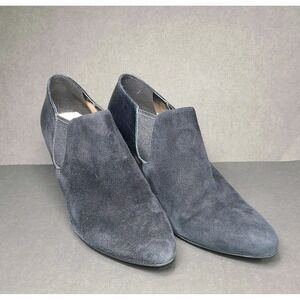 Cole Haan Women's Size 8B Black Suede & Embossed Leather Ankle Booties Heels 3"